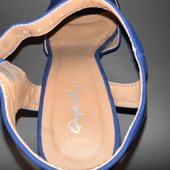 Navy Blue Chunky Platform Sandals - Picture 10 of 10